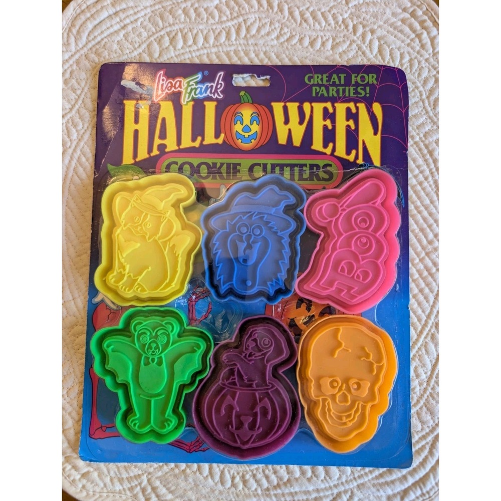 Vintage Lisa Frank Halloween Cookie Cutters Neon 90s Spooky Y2K Kidcore Rare